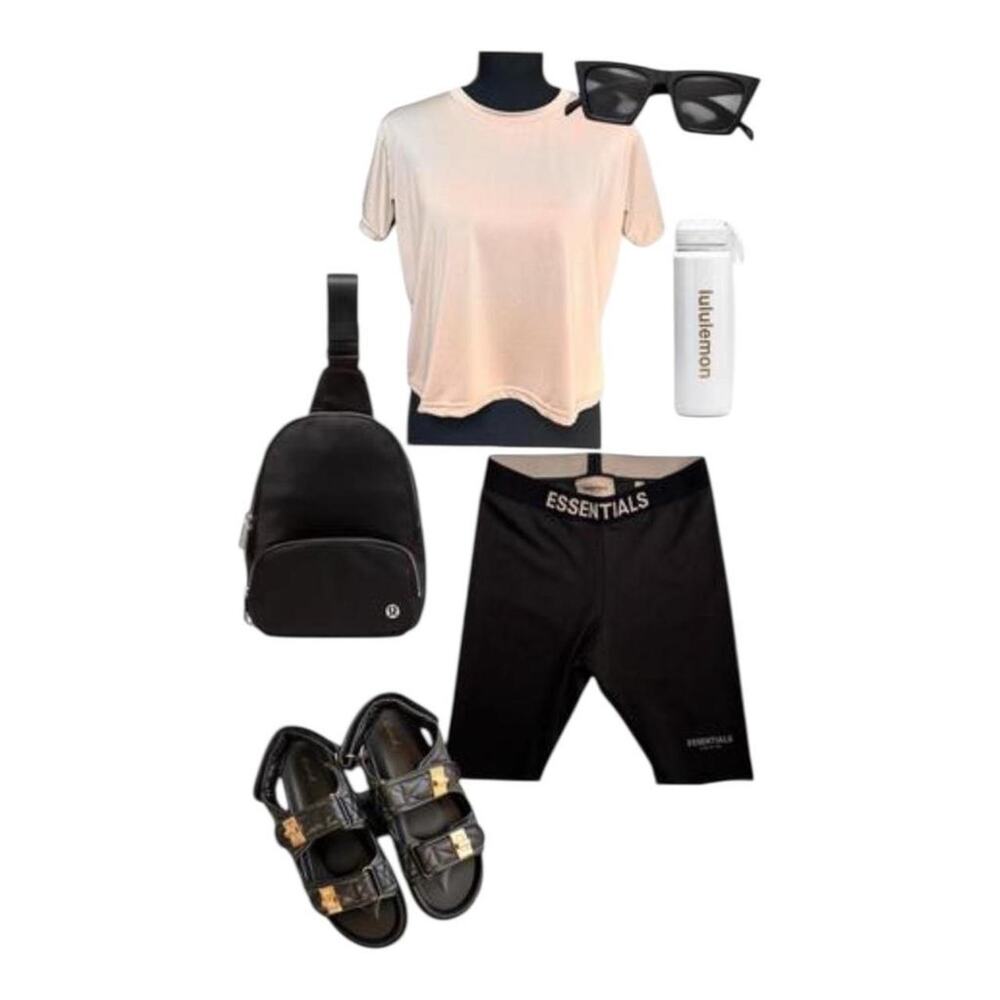 Fear of God Essentials Biker Shorts Black Minimalist Athleisure Fitted Women XS